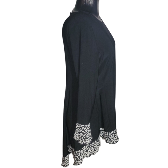 San Lodo Milano Black High Low Top with Ruffled Cuffs and Hem M - Picture 3 of 6